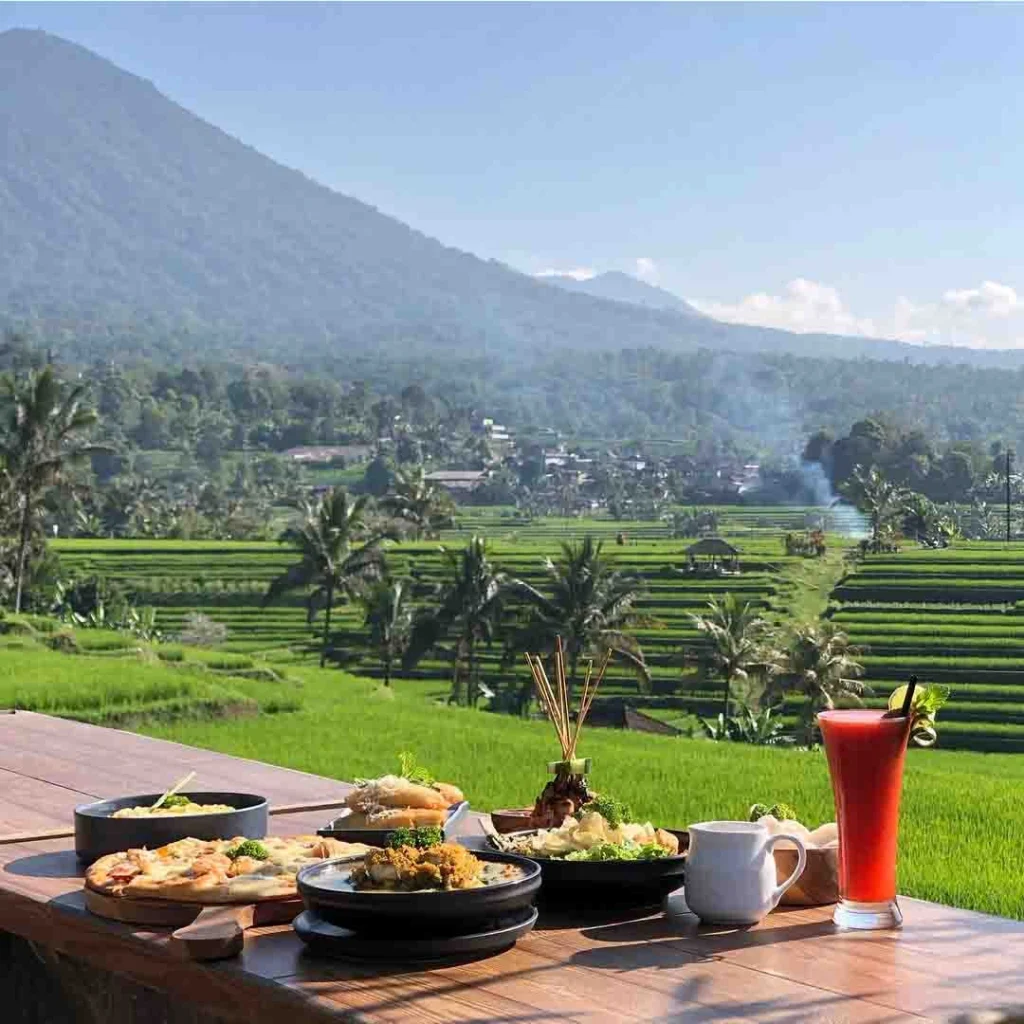 Cafes and Restaurants with Jatiluwih Rice Fields View