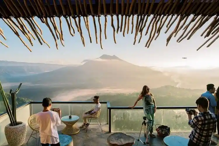 Experience Sunrise With Cafes Around Mount Batur