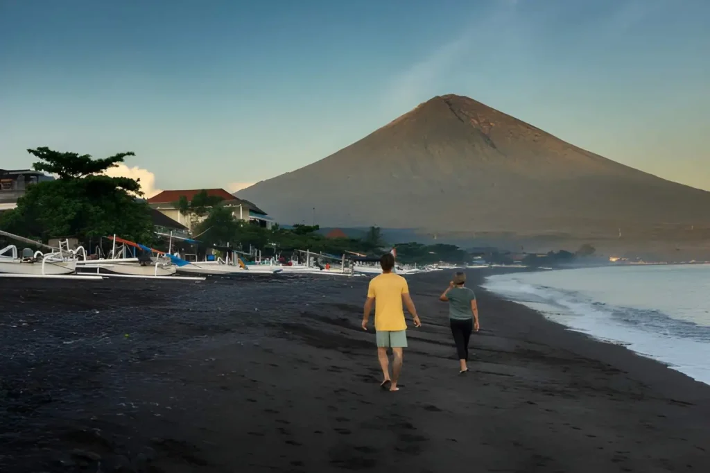 Relax on Amed's Unique Black Sand Beaches
